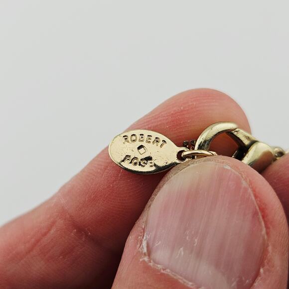 Robert Rose Multichain Beaded Statement Necklace Silver Gold Black Chunky - Picture 5 of 5